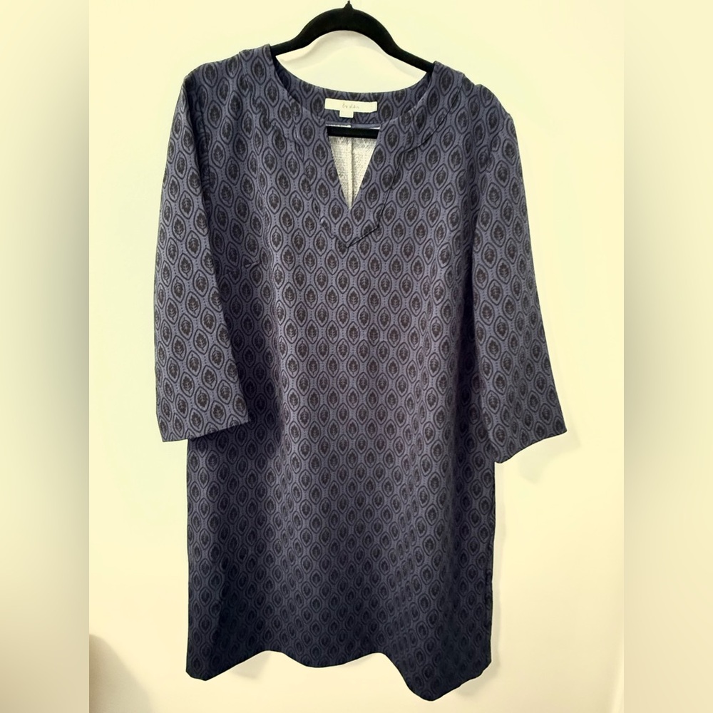 Boden Easy Notch Shift Dress Size 12 Blue/Black